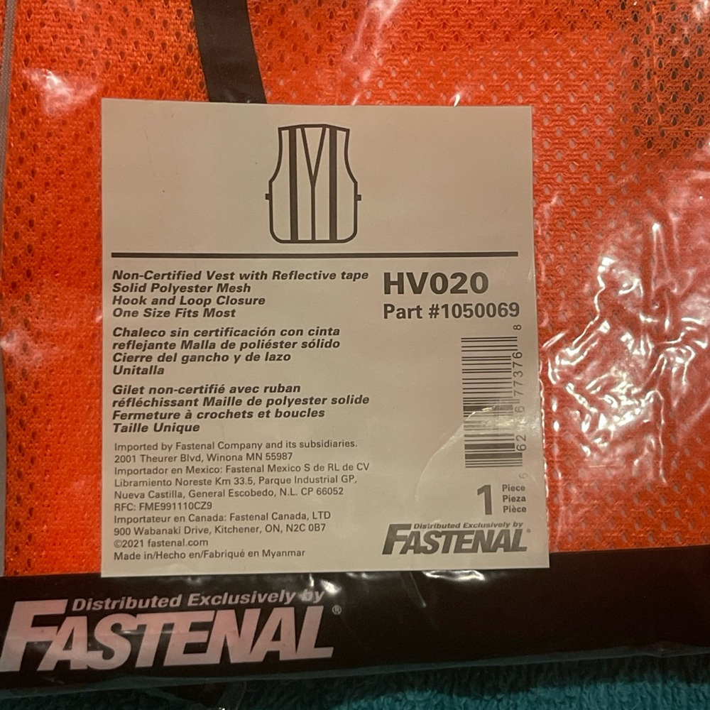 NEW Fastenal Body Guard HV020 Safety Gear Non-Certified Reflective Vest LOT of 4
